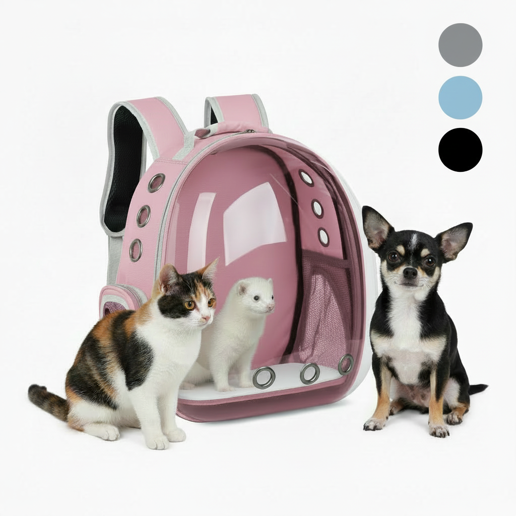 Transportadora Premium para Mascotas con Cápsula Panorámica - Mochila para Gatos, Perros y demás amigos