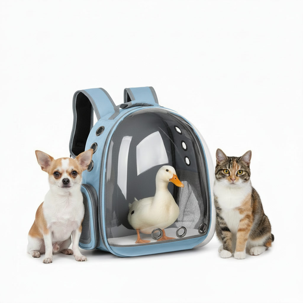 Transportadora Premium para Mascotas con Cápsula Panorámica - Mochila para Gatos, Perros y demás amigos