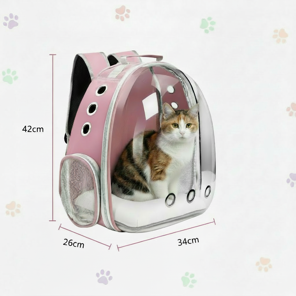 Transportadora Premium para Mascotas con Cápsula Panorámica - Mochila para Gatos, Perros y demás amigos